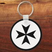 Zwart Maltees Kruis Sleutelhanger (Voorkant)