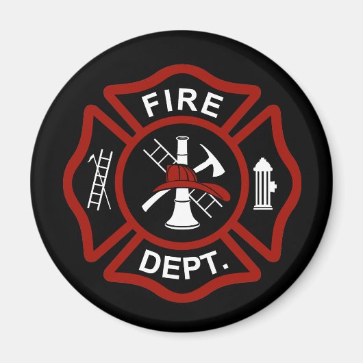 Zwart Maltees kruis symbool op zwarte achtergrond Magneet (Voorkant)