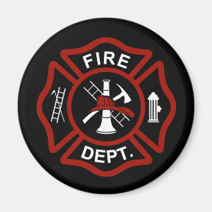 Zwart Maltees kruissymbool op zwarte achtergrond Magneet