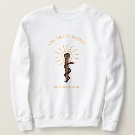 Zwart Man, D.D. Unisex White Sweatshirt (Design voorkant)