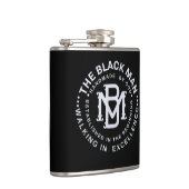 Zwart Man Embleem Whiskey Vinyl Wrapped Flask Heupfles (Rechts)