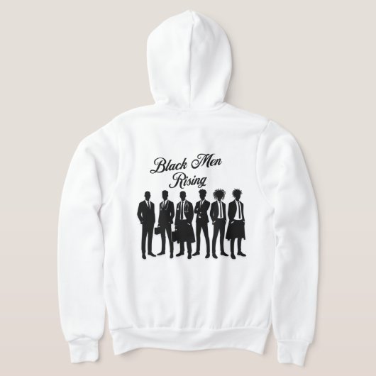 Zwart Man Inspirerend Quote T-Shirt Hoodie (Laag Achter)