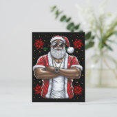 Zwart Man Melanine Kerstman Sinterklaas Lelijke Xm Briefkaart (Staand voorkant)