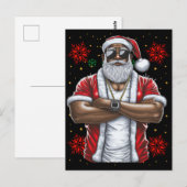 Zwart Man Melanine Kerstman Sinterklaas Lelijke Xm Briefkaart (Voorkant / Achterkant)