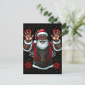 Zwart Man Melanine Kerstman Sinterklaas Lelijke Xm Feestdagenkaart (Staand voorkant)
