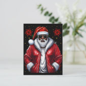 Zwart Man Melanine Kerstman Sinterklaas Lelijke Xm Feestdagenkaart (Staand voorkant)