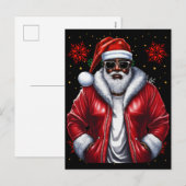 Zwart Man Melanine Kerstman Sinterklaas Lelijke Xm Feestdagenkaart (Voorkant / Achterkant)