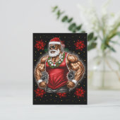 Zwart Man Melanine Kerstman Sinterklaas Lelijke Xm Feestdagenkaart (Staand voorkant)