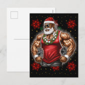 Zwart Man Melanine Kerstman Sinterklaas Lelijke Xm Feestdagenkaart (Voorkant / Achterkant)