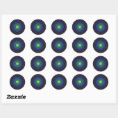 Zwart Mandala Design Ronde Sticker (Vel)