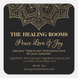 Zwart Mandala Natural Therapy Labels