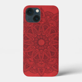 Zwart Mandala op achtergrond van rode gordijnen Case-Mate iPhone Case