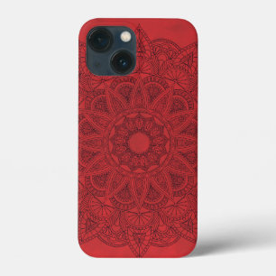 Zwart Mandala op achtergrond van rode gordijnen Case-Mate iPhone Case