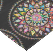 Zwart Mandala Regenboog Indiaas Patroon Tafelkleed (Gekanteld)