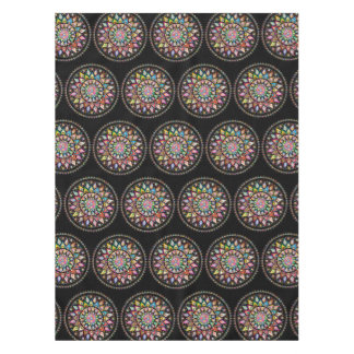 Zwart Mandala Regenboog Indiaas Patroon Tafelkleed