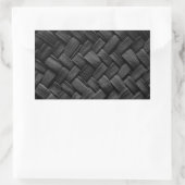 zwart mandweefpatroon rechthoekige sticker (Tas)
