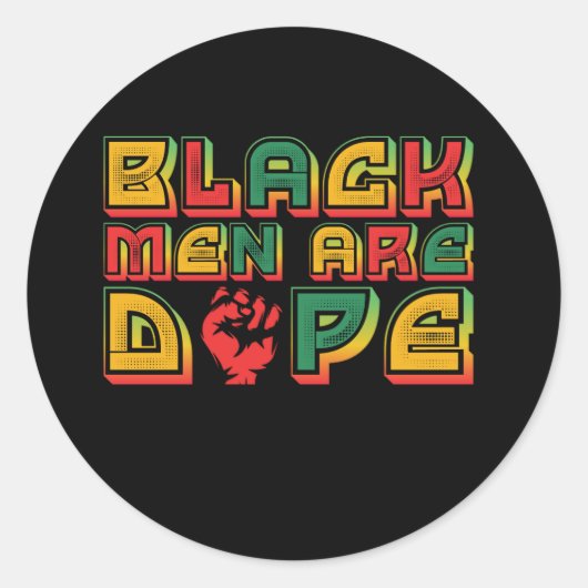 zwart_mannen_are_dope_01 ronde sticker (Voorkant)