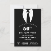 Zwart Mannen pak Verjaardag Kaart (Voorkant)