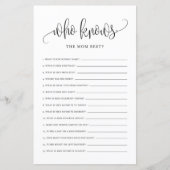 Zwart Manuscript dat het beste Baby shower van mam (Voorkant)