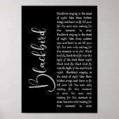 Zwart Manuscript Song Lyric Wall Art afdrukken Poster (Voorkant)