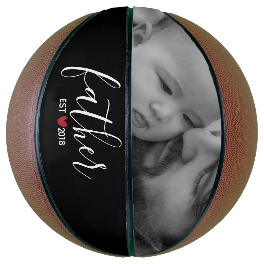 Zwart Manuscript Vader Est. Jaarlijkse persoonlijk Basketbal (Verticaal)