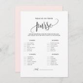 Zwart Manuscript wat er in uw Purse Shower Game zi Informatiekaartje (Voorkant / Achterkant)