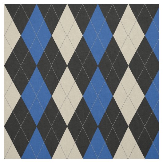 Zwart | marine | Crème Argyle Pattern Stof (Swatch)