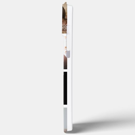 Zwart marinegoudmonogram liefdesfotocollage raster Case-Mate iPhone case (Achterkant / Links)