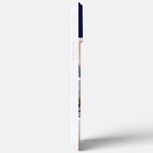 Zwart marinegoudmonogram liefdesfotocollage raster Case-Mate iPhone case (Achterkant / Rechts)