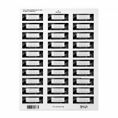 Zwart Marmer 2 Retouradreslabel Etiket (Full Sheet)