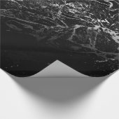 zwart marmer abstract ontwerp cadeaupapier (Hoek)