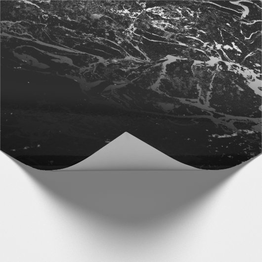 zwart marmer abstract ontwerp cadeaupapier (Hoek)
