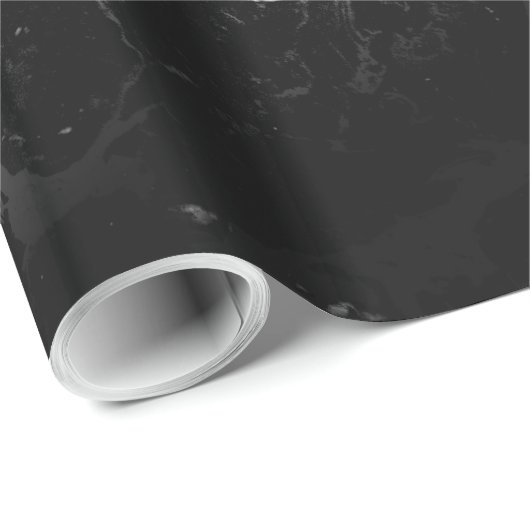 zwart marmer abstract ontwerp cadeaupapier (Rol Hoek)