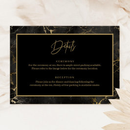 Zwart marmer agaat rand details bijsluiter kaart