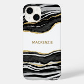 Zwart marmer Agate Gold Glitter - persoonlijk Case-Mate iPhone Case (Achterkant)