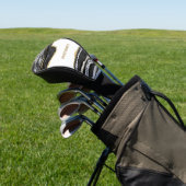 Zwart marmer Agate Gold Glitter - persoonlijk Golfheadcover (Insitu)