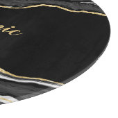 Zwart marmer Agate Gold Glitter - persoonlijk Snijplank (Hoek)