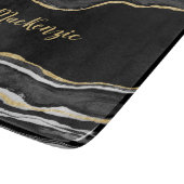 Zwart marmer Agate Gold Glitter - persoonlijk Snijplank (Hoek)