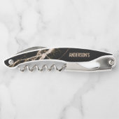 Zwart marmer en beige korrel kurkentrekker (Achterkant)