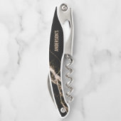 Zwart marmer en beige korrel kurkentrekker (Achterkant)