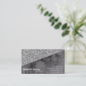 Zwart marmer- en elastisch kleurenblok visitekaartje (Staand voorkant)