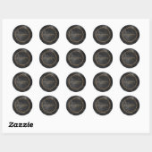 Zwart Marmer en Goud Metallic look Ronde Sticker (Vel)