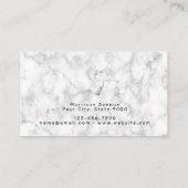 Zwart Marmer en Goud Modern Monogram BC Zakelijk Visitekaartje (Achterkant)