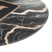Zwart marmer en gouden ader monogram snijplank (Hoek)