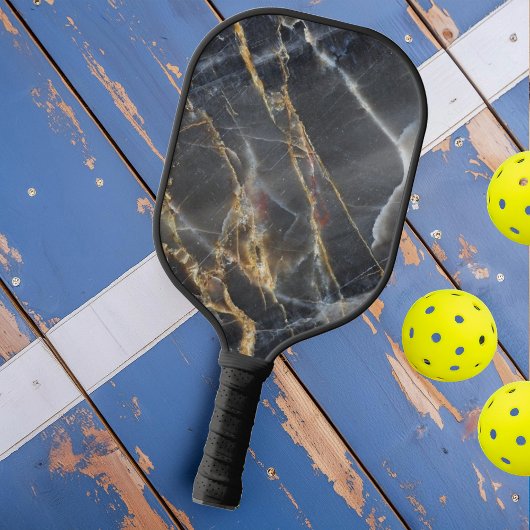 Zwart marmer en gouden steen pickleball paddle