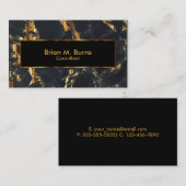 Zwart marmer- en metallisch Gold-ontwerp Visitekaartje (Voorkant / Achterkant)