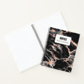 Zwart marmer en Roos Gold op maat Notitieboek (Binnen)