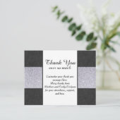 Zwart Marmer en Zilver Glitter Panel Design Briefkaart (Staand voorkant)