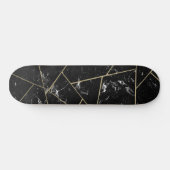 Zwart marmer Gold Geometric Glam #1 Persoonlijk Skateboard (Horizontaal)