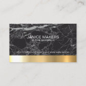 zwart marmer | Gold Metallic Luxury Visitekaartje (Achterkant)
